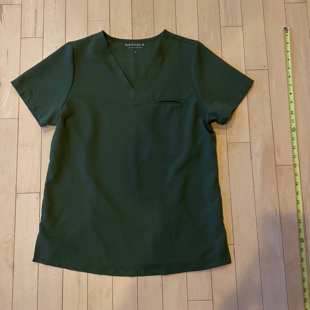 Olive Mandala Scrub Top